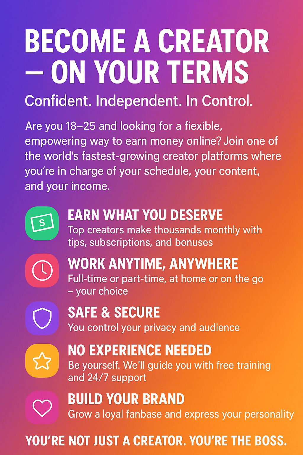 Become a Webcam Model – On Your Terms ‘You’re not just a creator. You’re the boss